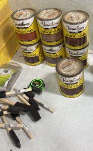 (7) Assorted Wood Stains (5) 3M Strorage And More!