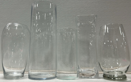(5) Glass Vases
