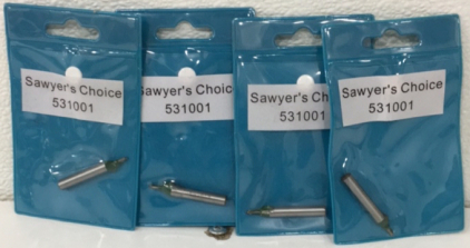 (4) New Sawyer&rsquo;s Choice 1/8&rdquo; Radius Round Over 3/8&rdquo; Arbor Router Bits