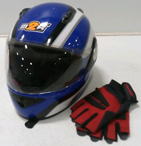 M2R Motorcycle Helmet, Fingerless Firm Grip Gloves