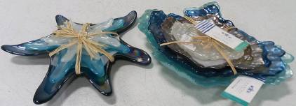 Decorative Glass Star Set, Decorative Glass Coral Set (Costal Collection)
