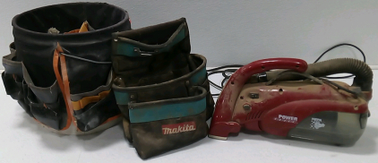 Bucket w/ Construction Sleave, Makita Construction Bag, Power Reach Hand Vacuum