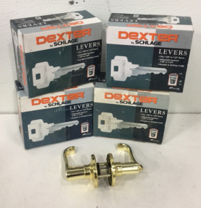 (4) Dexter Exterior Door Handles With Key Drums And Keys