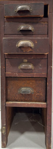 Wood Shelf With (6) Drawers