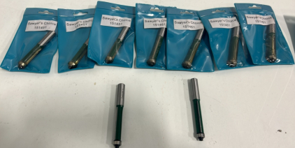 (4) Sawyers Choice 1/2x2&rdquo; Router Bits And (4) 3/8x2&rdquo; Router Bits