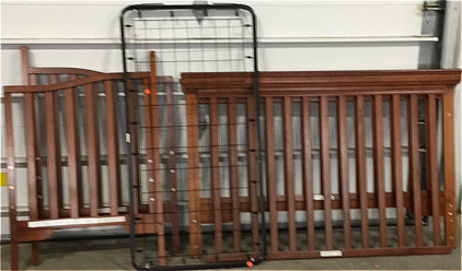 Brown Wood Crib 57"x38"x20.5"