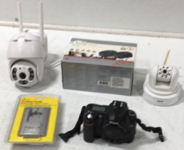 (2) TrendNet Security Cameras (No Cord) (1) Plug Link 9650 Ethernet Kit (1) Nikon Digital Camera D50 & More!