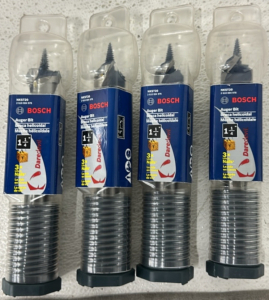 (3) Bosch 1&rsquo;&rsquo; x 7 1/2&rsquo;&rsquo; Auger Bit, (1) Bosch 7/8&rsquo;&rsquo; x 7 1/2&rsquo;&rsquo; Auger Bit