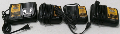 DeWalt DCB115 12V-20V MAX Lithium-Ion Battery Charger, (2) DeWalt DCB107 12V-20V MAX Lithium-Ion Battery Charger, (2) DeWalt DCB112 12V-20V MAX Lithium-Ion Battery Charger, (2) 2lbs Purple Weights, Tape Roll Dispenser