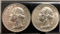 (2) 1961 90% SILVER QUARTERS— VERIFIED AUTHENTIC