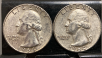 (2) 1964 90% SILVER QUARTERS— VERIFIED AUTHENTIC