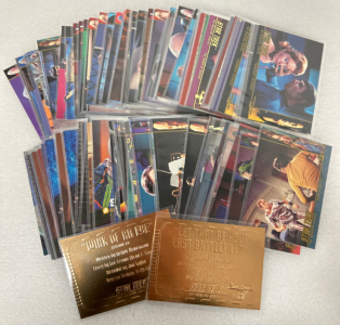 STAR TREK COLLECTIBLE CARDS INCLUDING (2) GOLD FOIL CARDS, CHARACTER LOGS, BASE CARDS AND BEHIND THE SCENES