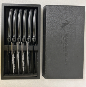 IDAHO MATERIALS AND CONSTRUCTION LAGUIOLE BLACK COLLECTION STEAK KNIVES