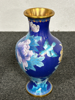 (3) DECORATIVE CERAMIC BLUE VASES - 6