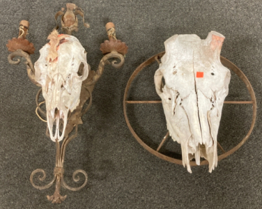 ANIMAL SKULL DECOR ON METAL FRAME