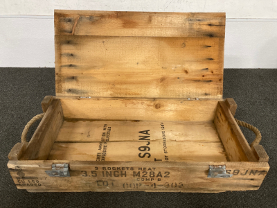 1952 WOOD AMMO BOX 30&rdquo;X14&rdquo;