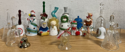 (25) COLLECTABLE CHRISTMAS AND CRYSTAL BELLS