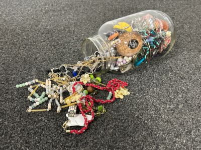 JAR OF COSTUME JEWELRY