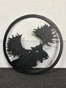23&rdquo; DIAMETER CUSTOM METAL WALL ART &ldquo;MOOSE&rdquo;