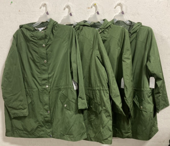 (4) NEW TIME AND TRU WIND RESISTANT COATS (SIZES 2X)