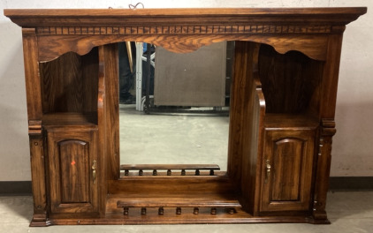 WOODEN MULTIMEDIA CABINET W/ TWO SHELVES AND TWO DRAWERS