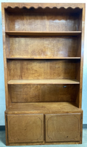 WOODEN FOUR SHELVED BOOKCASE W/ TWO CABINETS (45X80&rdquo;)