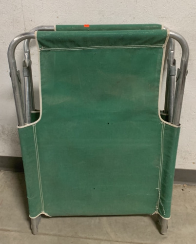 (1) GREEN METAL FRAME COT (72”X24”)