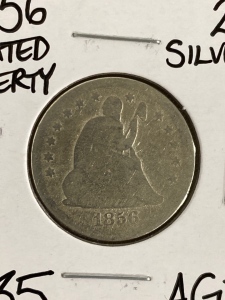 1856 Seated Liberty Silver Quarter