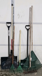 LEAF RAKES, SNOW SHOVELS, MORE