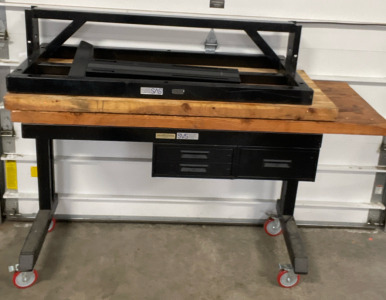 Fourth Dimension Work Systems Work Bench, Wood Top, Metal Legs & Drawers. 71&rdquo;X 26&rdquo;X 42&rdquo;, & Side Work Bench 61&rdquo;X 27&rdquo;X 42&rdquo;