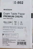 McKesson Crepe Table Paper 18in × 125ft - 6