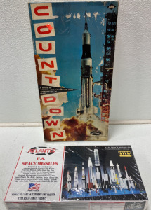 (1) Count Down: The Adventure-in-Space Game (1966) (1) Atlantis Model Kit of US. Space Missiles 1/128 Scale