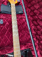 SX Vintage Series Left-Handed Electric Bass Guitar & Coffin Case w/Keys - 5