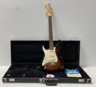 Eleca Stratocaster Type Electric Guitar Sunburst & Fender Case