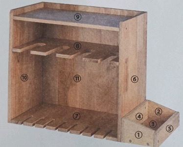 Facilife Wooden Power Tool Organizer