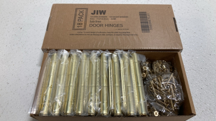 (2) 18pk Satin Brass Door Hinges