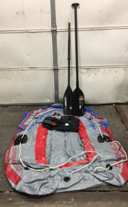 (1) Supercaravelle Raft (2) paddles (1) Vinyl Repair Glue (1) Youth Life Vest
