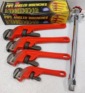 (1) Pittsburgh 4pc Pipe Angled Wrenches (1) 1/2"×12" XL Wall Hydrant