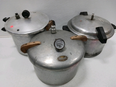 (3) Vintage Pressure Cookers