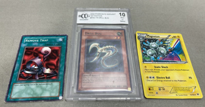 (1) Yu-Gi-Oh 2002 Pharoahs Servant 1st Edition #PSV-78 Drill Bug Card (10 Mint Or Better Carded Condition + 2 Others