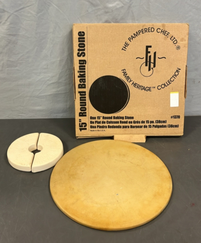 PAMPERED CHEF 15” ROUND STONE AND STONE WARE PADS