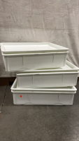 (3) LARGE DOUGH STORAGE BINS W/ LIDS AND ROLLING CART - 3