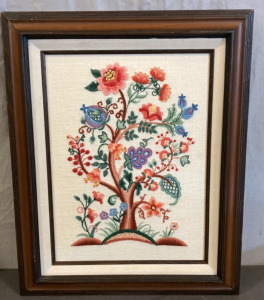 JACOBEAN DESIGN FANCIFUL FLOWER TREE 1990