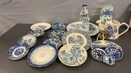 DECORATIVE BLUE AND WHITE PLATES AND MORE