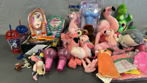 PLUSH FLAMINGOS, JUMP ROPES, FIDGIT SPINNERS, PUZZLES, AND MORE