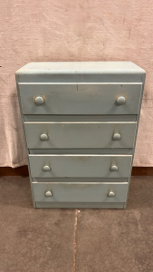 LIGHT BLUE 4 DRAWER DRESSER ( 41” x 28”)