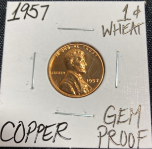 1957 Gem Proof Wheat Copper Penny