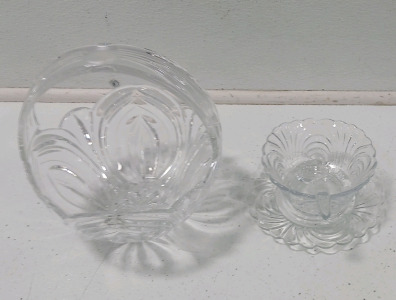 (1) Imperative Crystal Basket (1) Cambridge Mayo Bowl