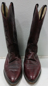 Dan Post Women's 112 Red Burgundy Leather Western Cowboy Boots - size 8 EW