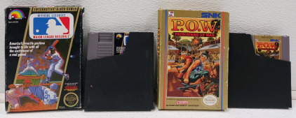 (2) Nintendo Entertainment System Games With Box & Sleeve Including (1)MLB (1) POW SNK